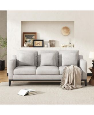 Mira Comfy 3-seat Sofa with Wooden Legs, Modern for Living Room and Study