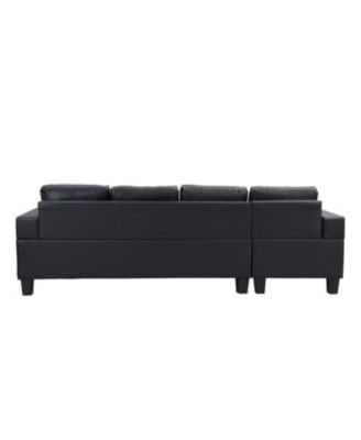 + L-Shape Sectional Sofa + Faux Leather (or specify actual material if known) + Chaise Lounge with Cup Holder + Sofa
