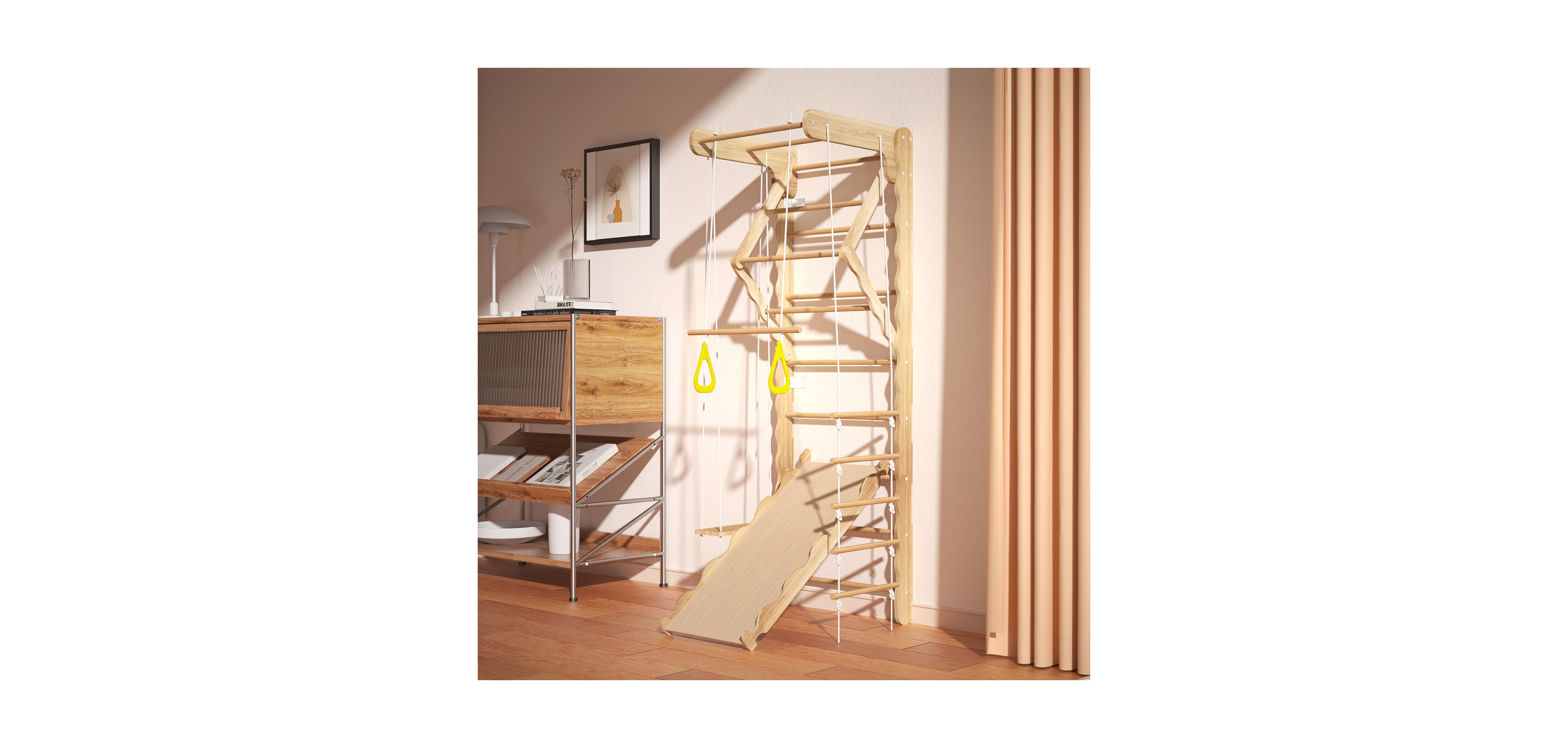 Streamdale Furniture Toddler Climbing Toys Indoor Kids Pikler Triangle Set Foldable Indoor Ladder Climbing Gym Climber