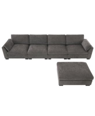 130" Modular Sectional Sofa with Folding Table & Charging