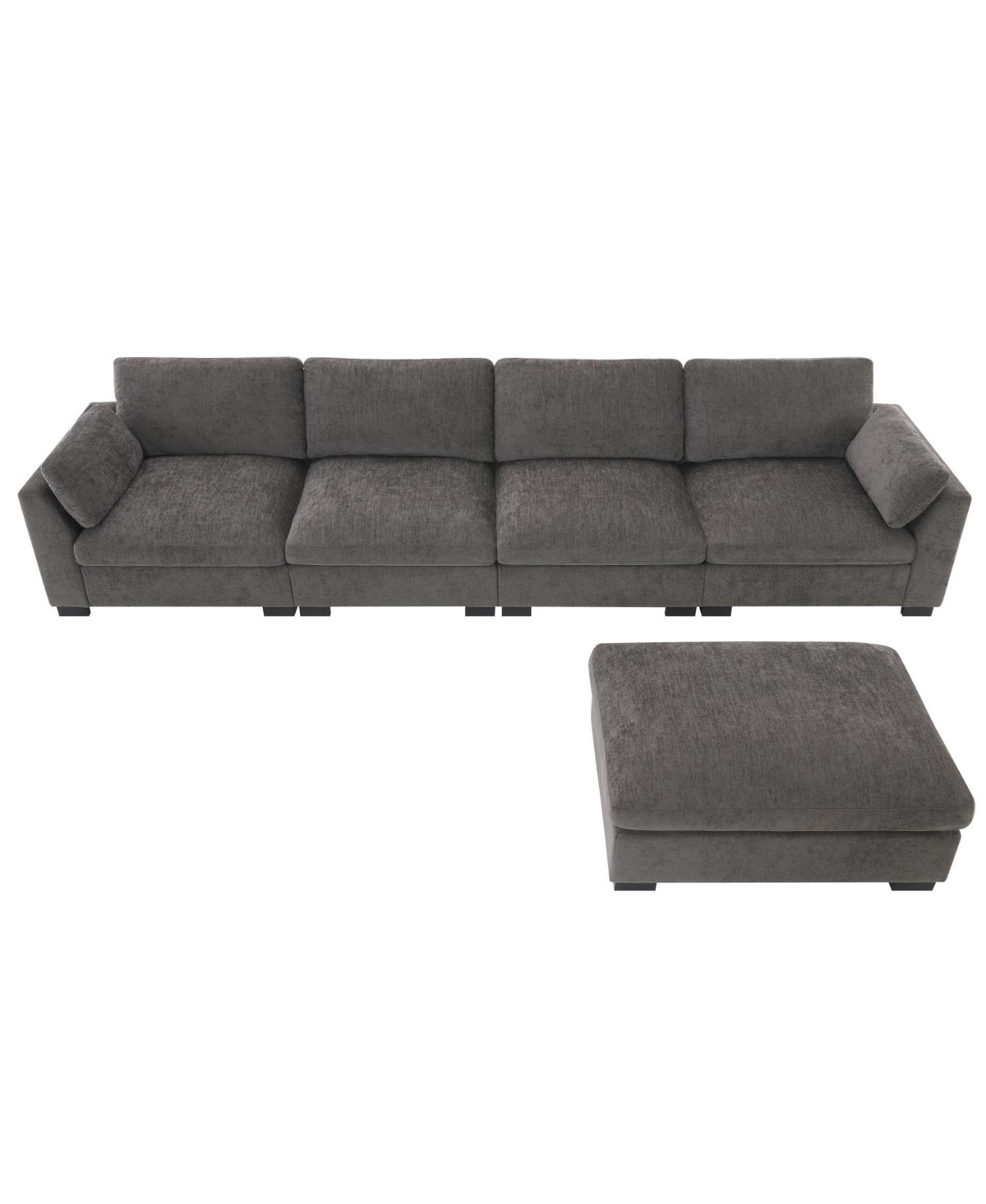 Streamdale Furniture 130" Modular Sectional Sofa with Folding Table & Charging