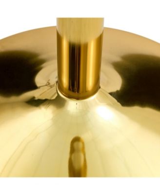 35" Glass Round Dining Set - Gold Base & 4 White PU Chairs