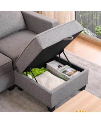 Convertible Modular Sectional Sofa Couch - Dark Grey