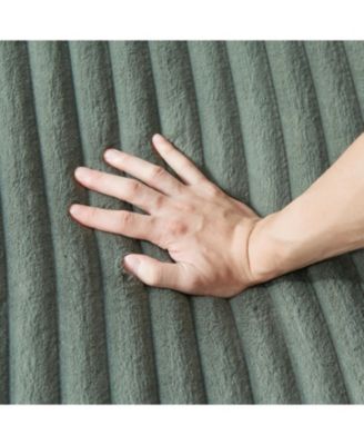 Corduroy L-Shaped Sofa w/ Cup Holder USB Pillows