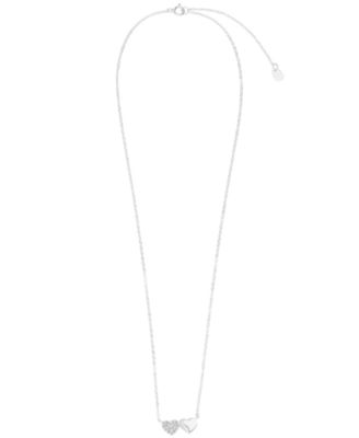 Cubic Zirconia Two Hearts Pendant Necklace