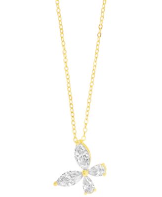 Cubic Zirconia Butterfly Pendant Necklace