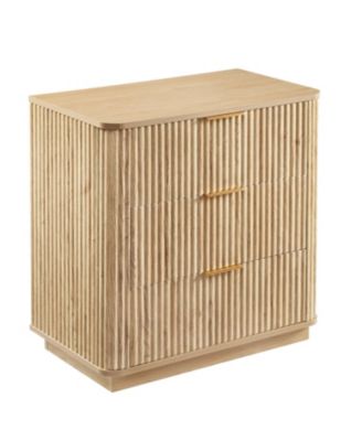  3 Drawer Dresser Set - Modern Nightstand, Oak Finish