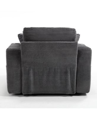 Corduroy Chaise Lounge Sofa, Detachable Cushions, 3 Colours