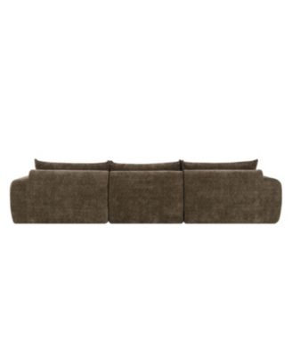  116" Fully Compressed Sofa, High Density Foam, No Assembly, Chenille
