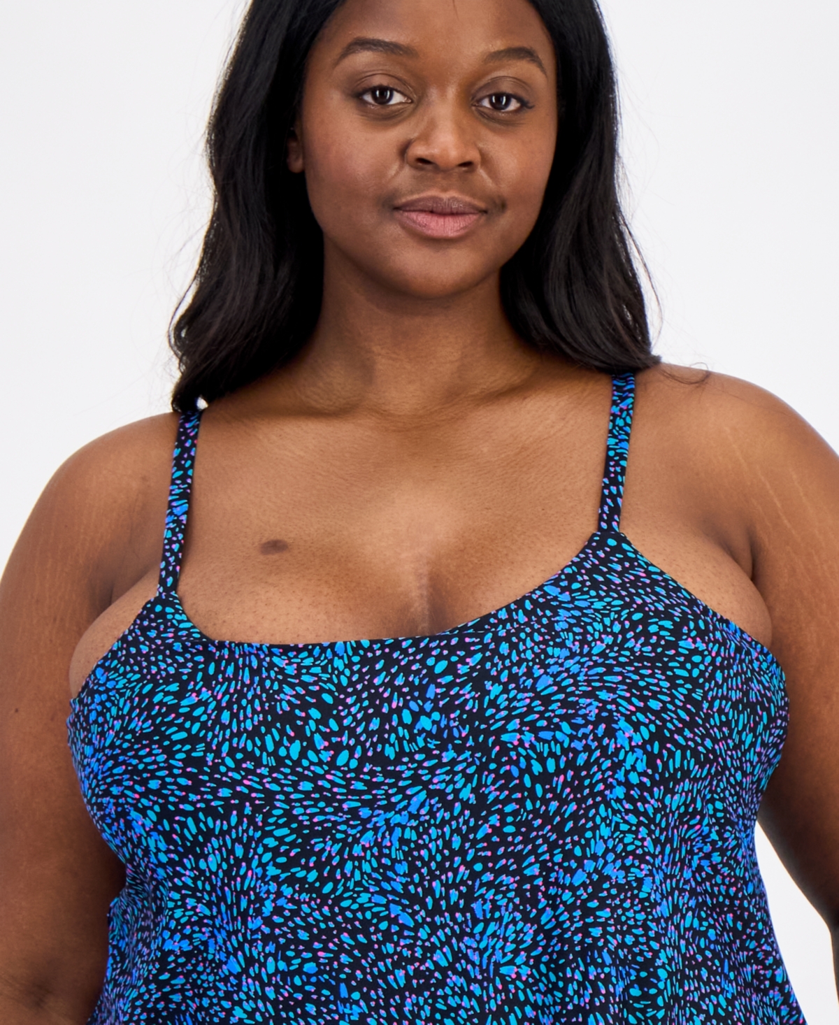 Island Escape Plus Cape Town Scoop Neck Tankini Top