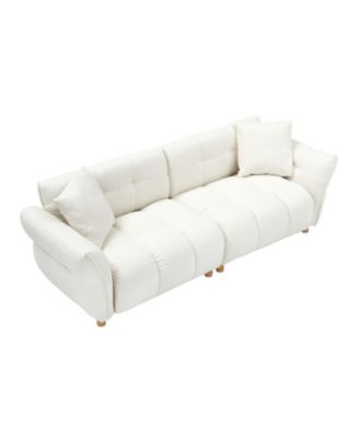 Streamdale Teddy Sofa Beige with Pillows - 93.7" - Apartment/Office/Living Room