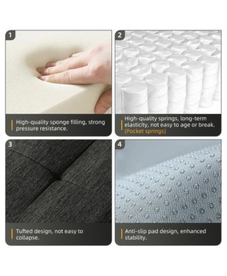 Modern Oversized Chenille Sectional Sofa with Ottoman & Pillows