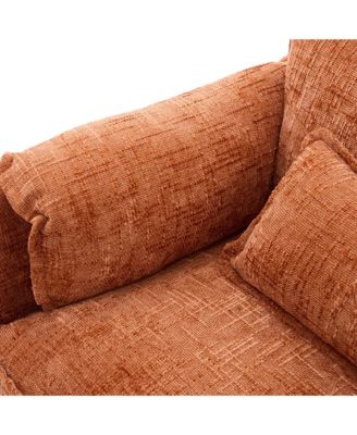 Oversized Sectional Sofa Cloud Couch w/ Ottoman, USB & Phone Holder