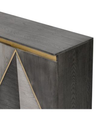 60" Retro Buffet Cabinet - 4-Door Sideboard with Adjustable Shelves (Gray)