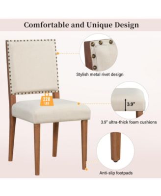 5-Piece Round Dining Set- Table & 4 Upholstered Chairs