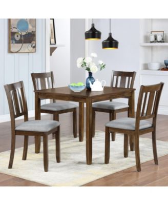 Elegant Walnut 5-Piece Dining Table Set
