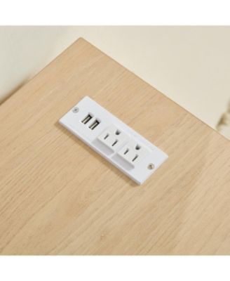  Farmhouse Kitchen Storage Cabinet, Roman Column Coffee Bar/Wine Cooler