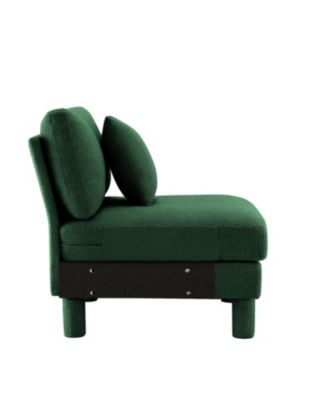 Lucas Armless Sofa W/Pillow Polyester -Green