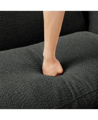 Boucle U-Shape Sectional Sofa with Ottomans & Shell Armrests