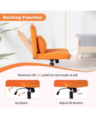 Orange Velvet Criss Cross Office Chair