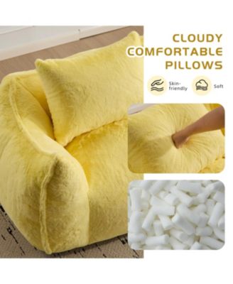 Giant Yellow Bean Bag Couch with Pillows