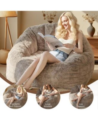 Armrest Bean Bag Chair - High-Density Foam, Comfortable Sofa for Living Room