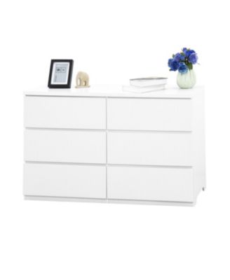 6 Drawer Wood Storage Cabinet Dresser Organizer