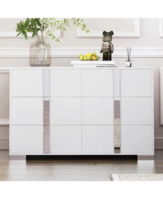 Elegant Modern Mirrored Dresser with 6 Drawers (Old SKU WF319354AAK)