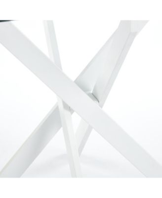 Modern Glass Dining Table White Legs 90x90cm