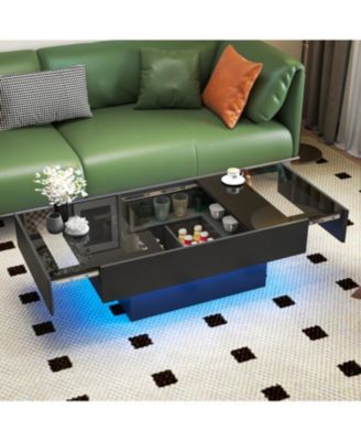 Coffee Table Sliding Top Hidden Storage Extendable