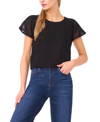 Women's Flutter Sleeve Crewneck Top