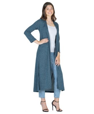 Women's Knit Three Quarter Bell Sleeve Open Cardigan Sweater