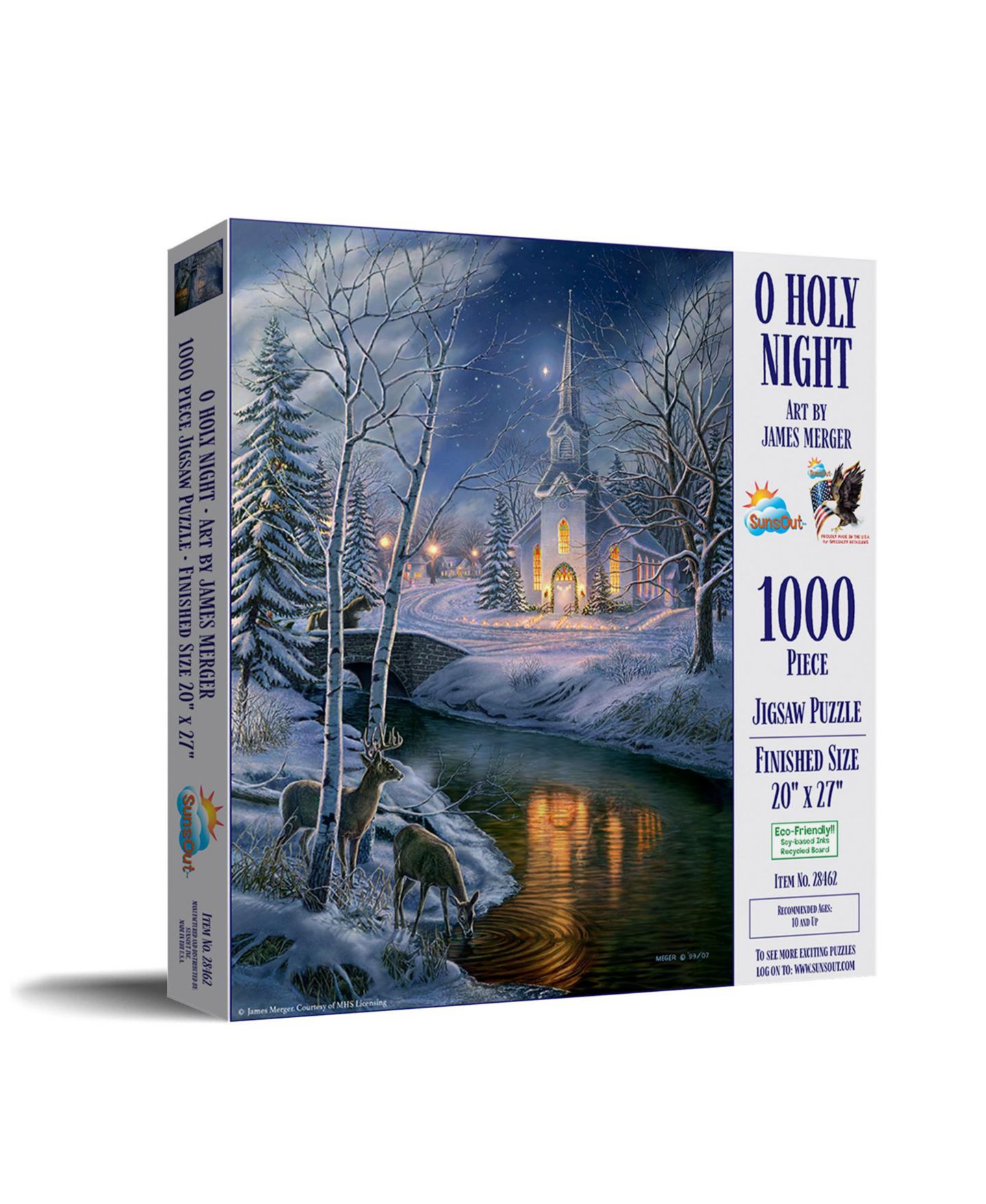 Детский пазл SunsOut O Holy Night 1000-Piece Interlocking Christmas Jigsaw Puzzle, Ages 15+ — фото 1