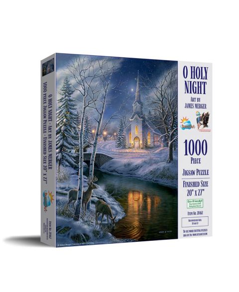 Детский пазл SunsOut O Holy Night 1000-Piece Interlocking Christmas Jigsaw Puzzle, Ages 15+