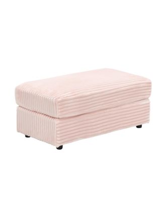 Corduroy Armchair & Ottoman Set with Cup Holder