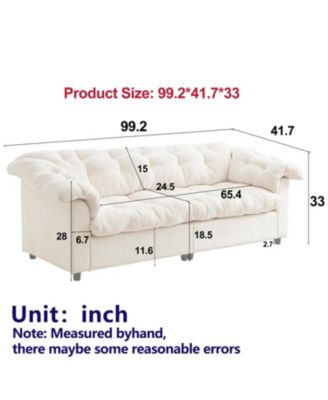 99" Chenille Deep Seat Sofa - Grey