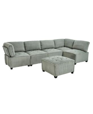 U-Shaped Modular Sectional Sofa with Reversible Chaise