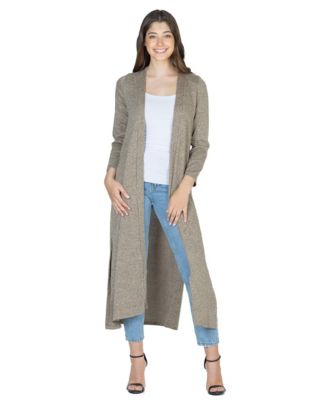 Women's Knit Three Quarter Bell Sleeve Open Cardigan Sweater