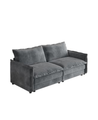 Corduroy Loveseat Sofa with Pillows