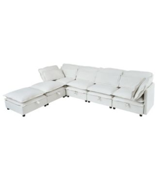  Modern 6-Seater Modular Sofa with Storage + Sofa Bed