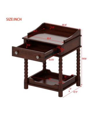 Nightstand with Drawer & Shelf