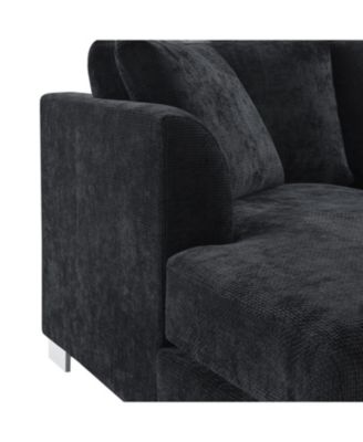 Modern Cloud Sectional Sofa, 4-Seat L-Shaped Couch with Pillows