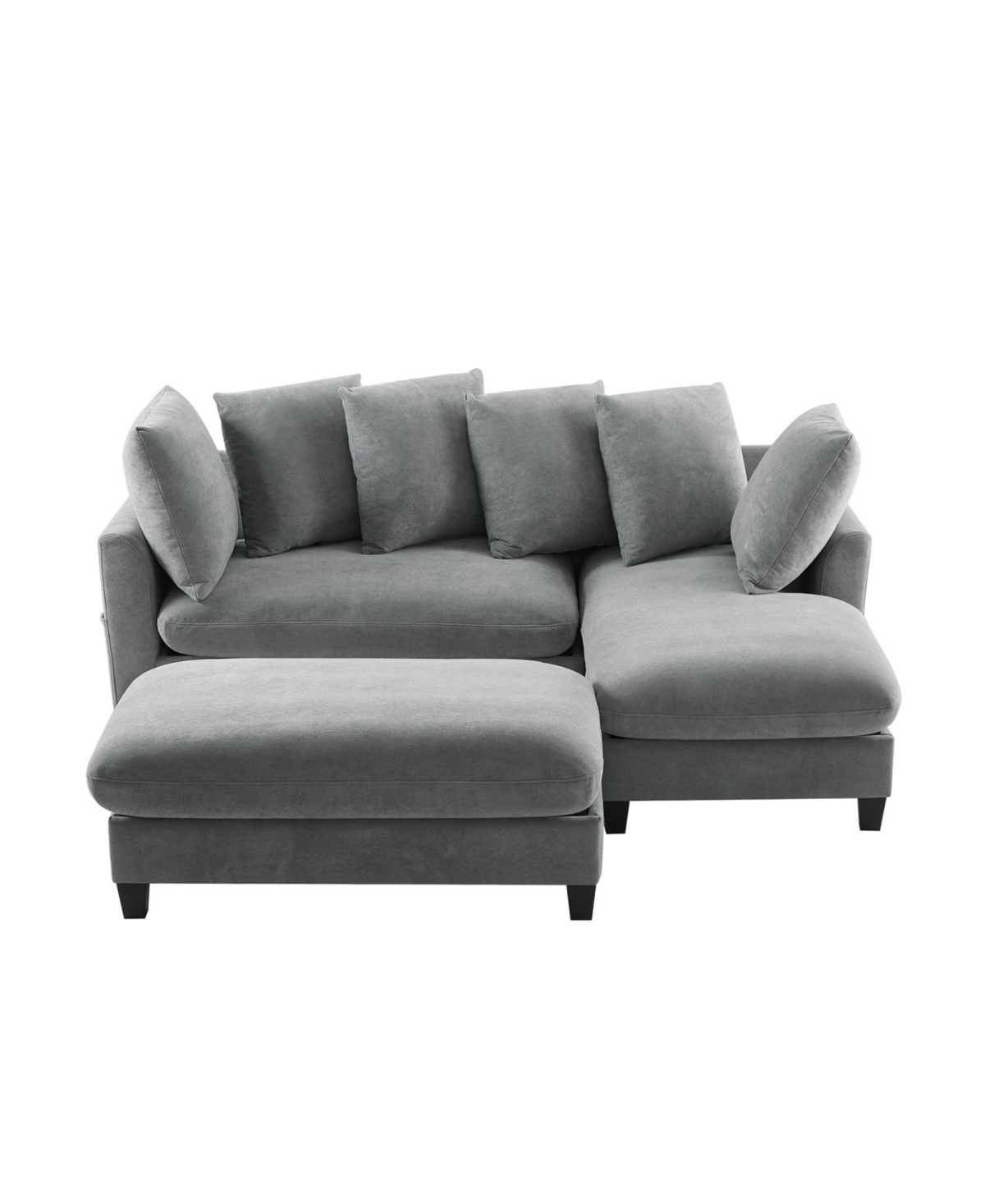 Streamdale Furniture 83" Sectional Sofa with Storage Ottoman & Pillows