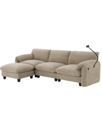 108" Modular Sectional Sofa Wide Seat USB Charger Ottoman