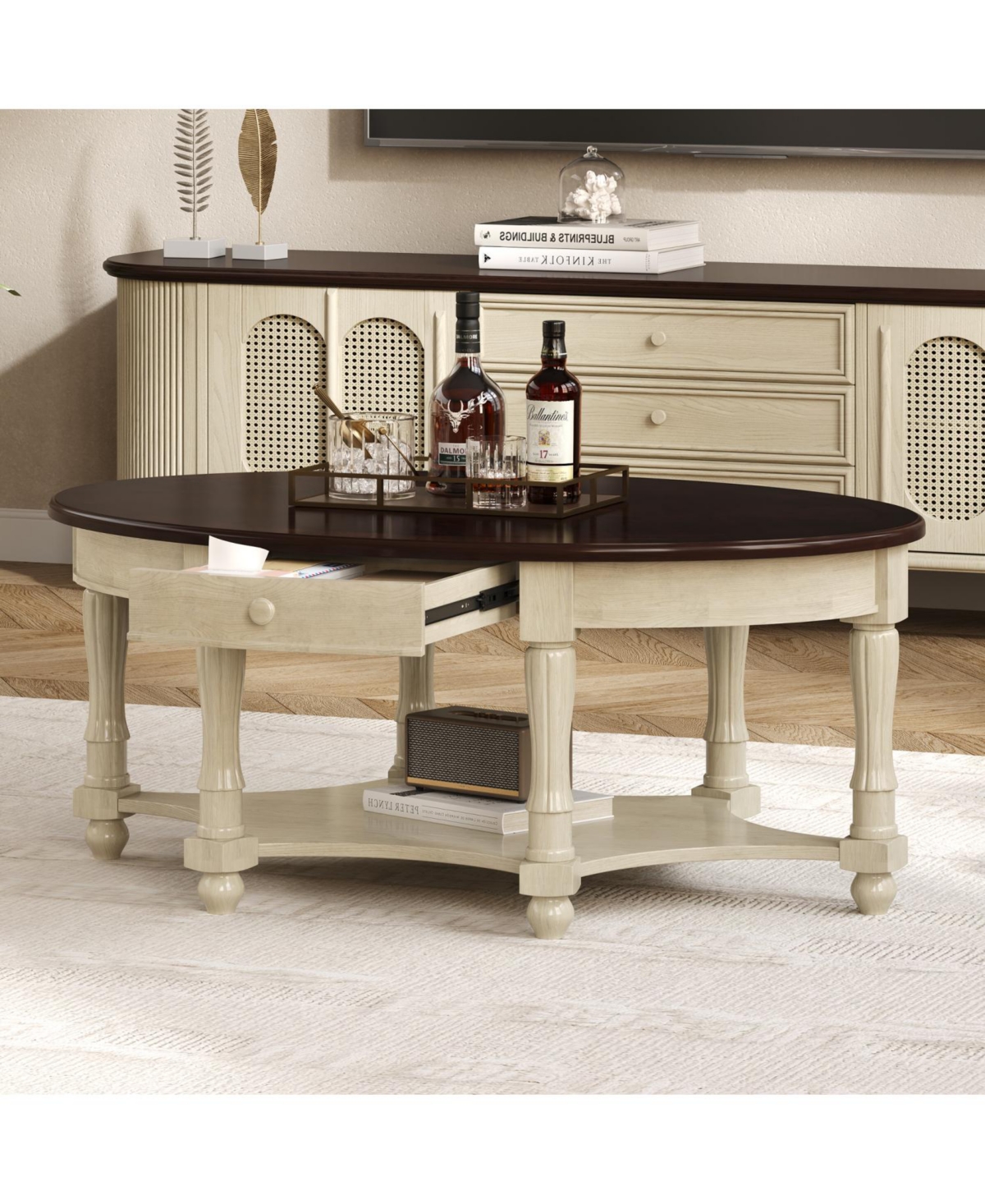 Streamdale Furniture Vintage Oval Coffee Table