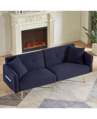 Teddy Upholstered Loveseat Sleeper Sofa - Dark Blue