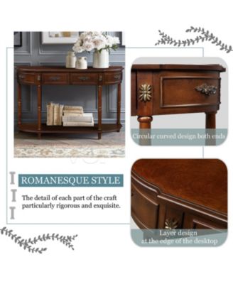 Retro Cherry Console Table with Drawers