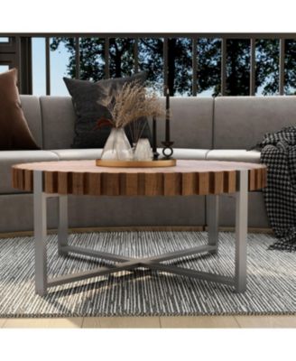 Felief 31.4-inch Round Wood Coffee Table