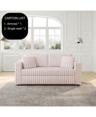 75.6" Light Pink Modular Sofa - Modern Plush & Comfortable
