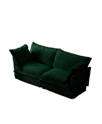 2-Seat Corduroy Slipcovered Sofa